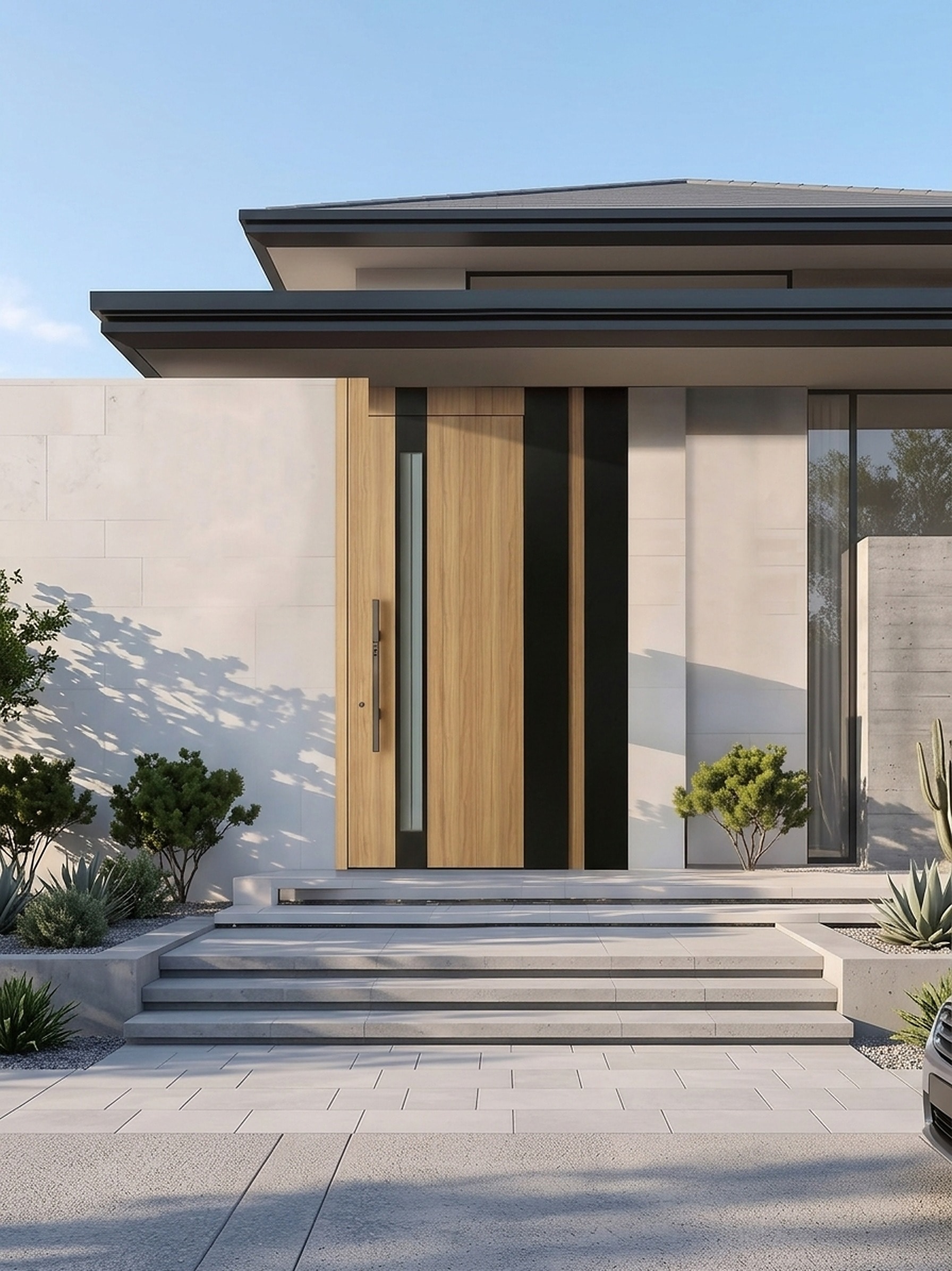 Premium architectural entry door — precision-carved aluminium